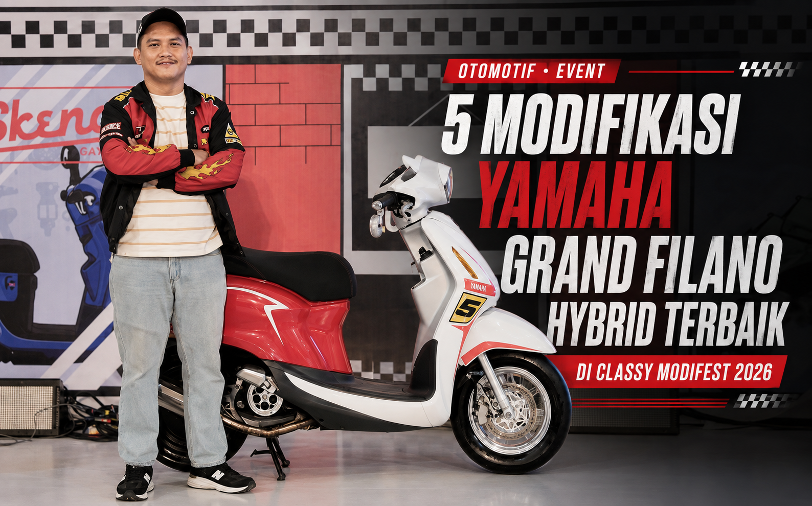 5 Modifikasi Yamaha Grand Filano Hybrid Terbaik di Classy Modifest 2026