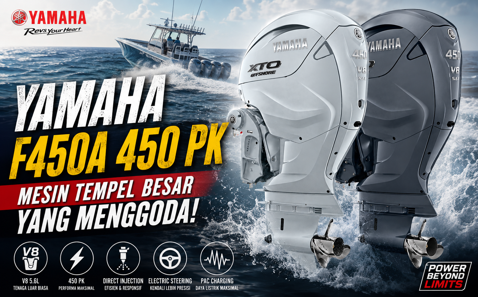 Yamaha F450A 450 PK : Mesin Tempel Besar yang Menggoda