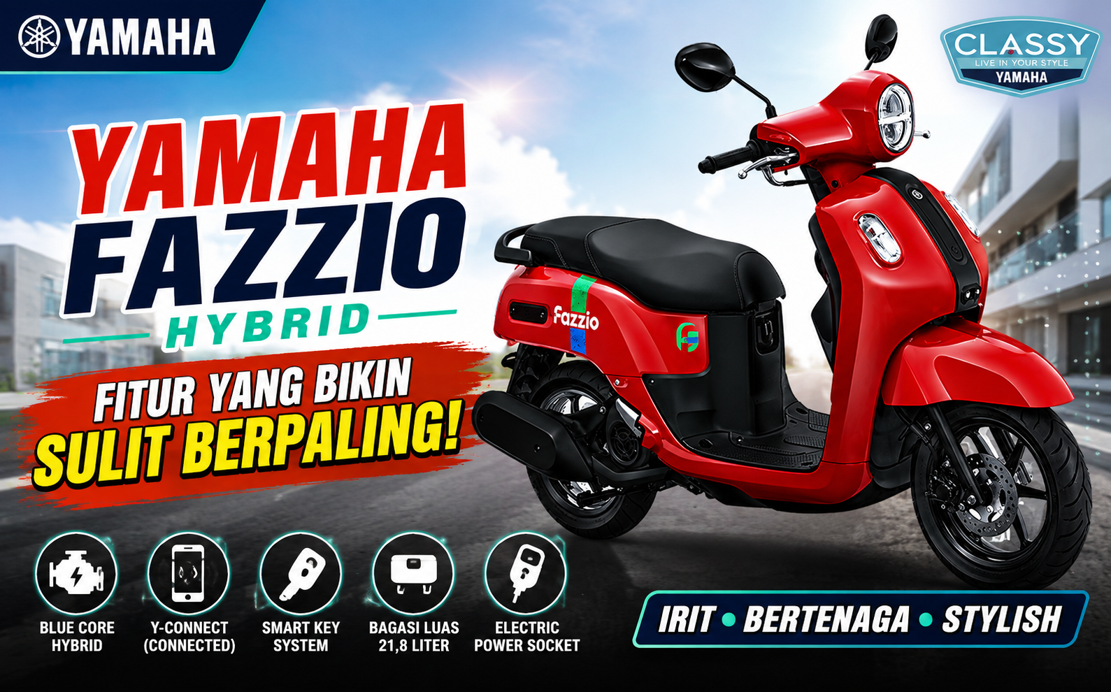 Yamaha Fazzio Hybrid : Fitur yang Bikin Sulit Berpaling