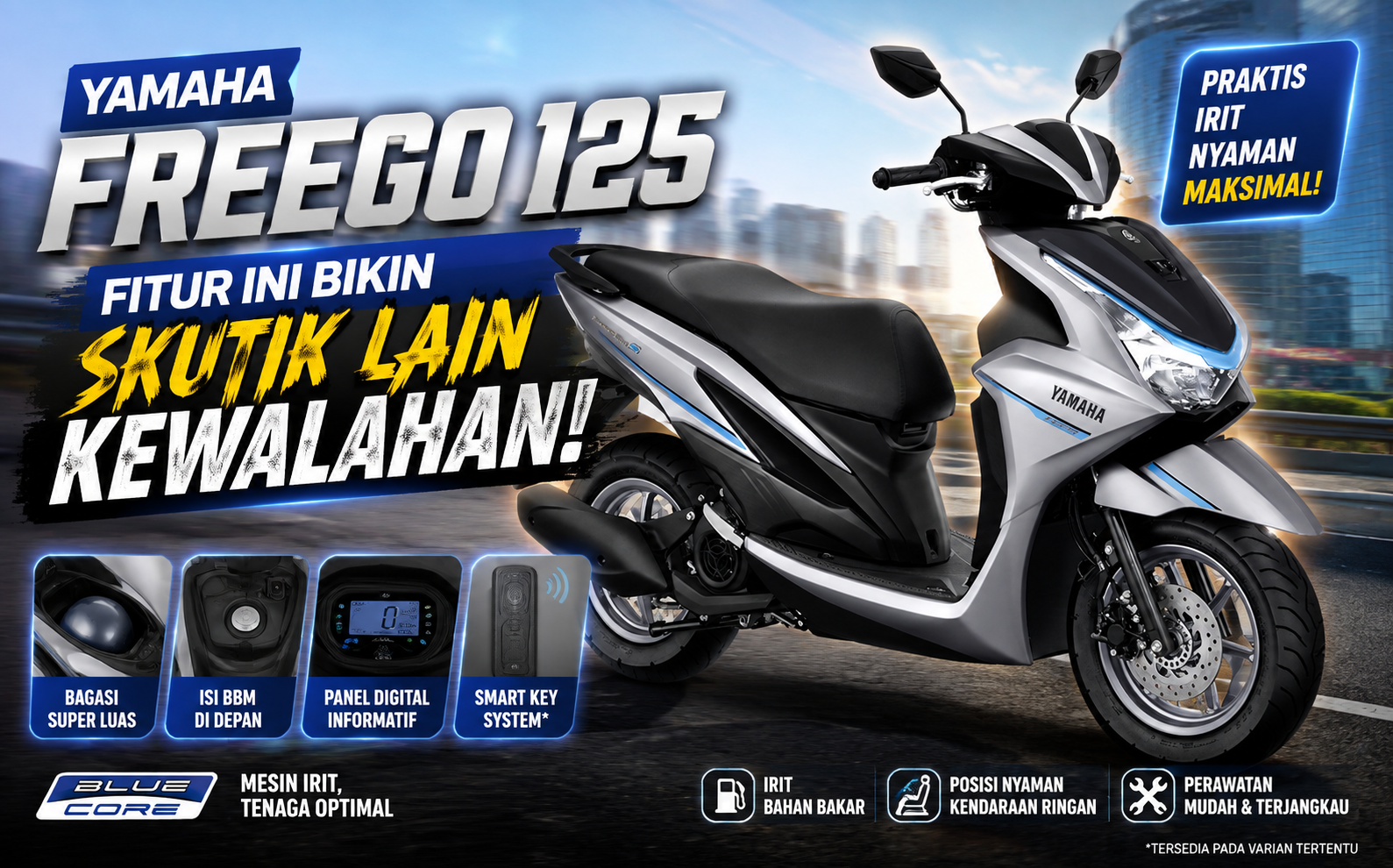 Yamaha Freego 125 : Fitur Ini Bikin Skutik Lain Kewalahan