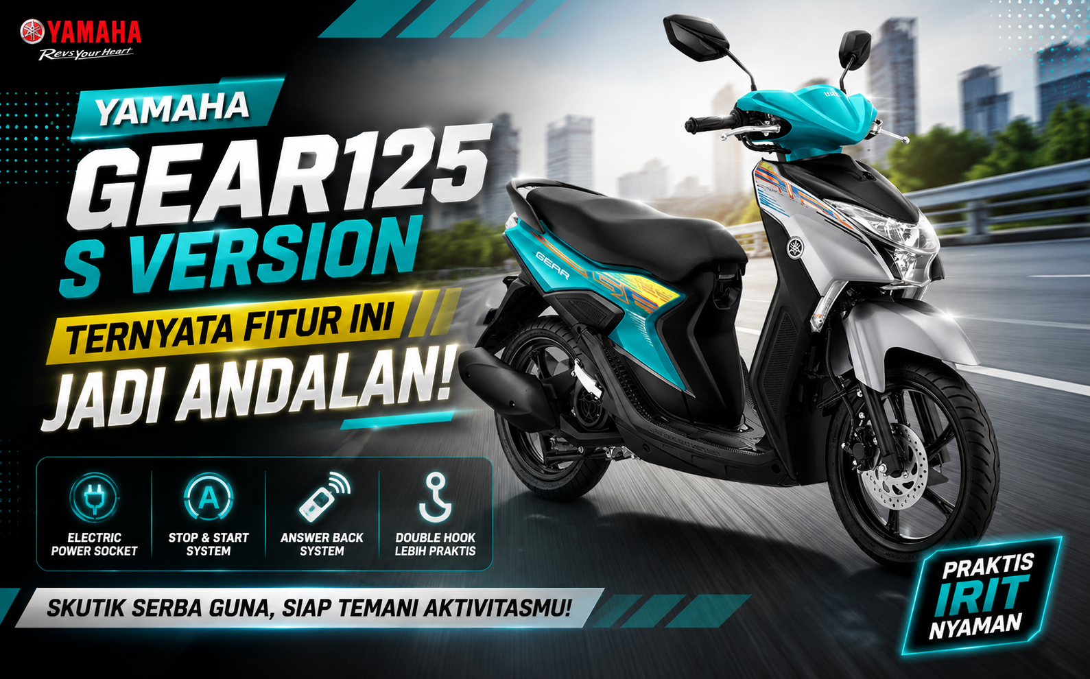 Yamaha Gear125 S Version : Ternyata Fitur Ini Jadi Andalan
