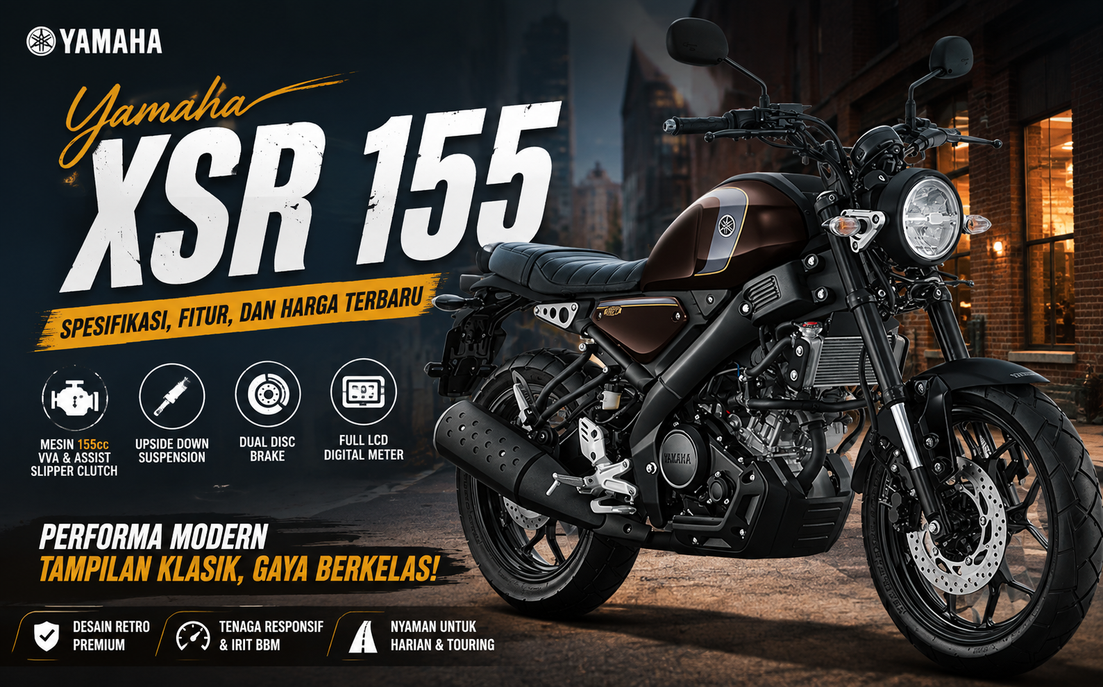 Yamaha XSR 155 : Spesifikasi, Fitur, dan Harga Terbaru