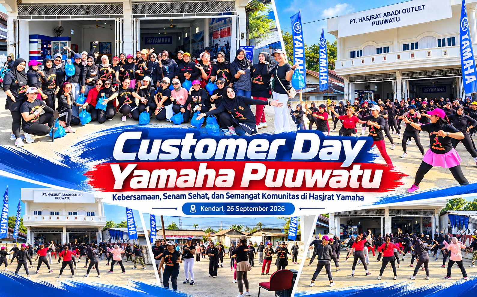 Customer Day Yamaha Puuwatu Kendari, Event Akrab di Outlet