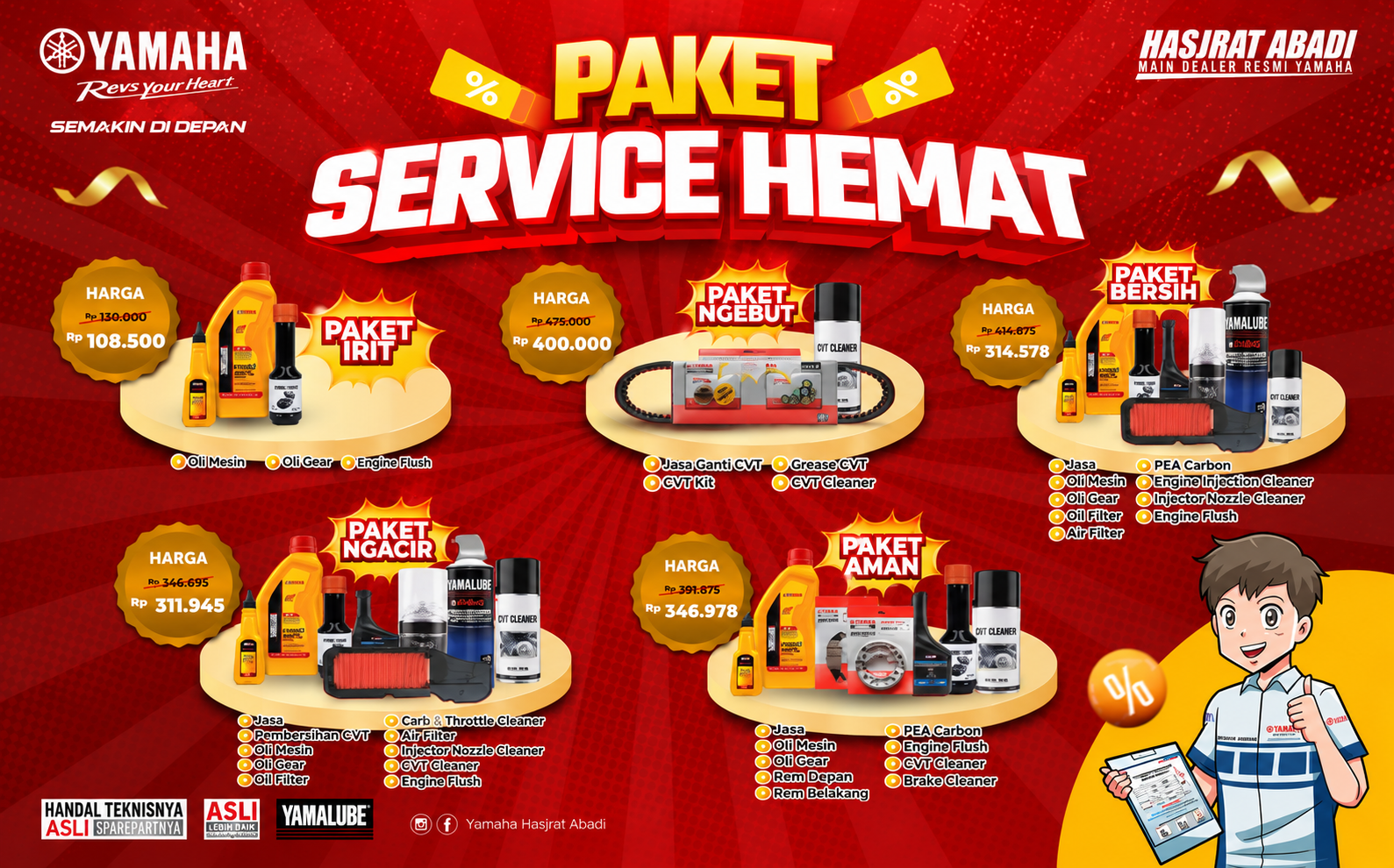 Paket Service Hemat Yamaha, Mulai Rp108.500! Cek Pilihannya